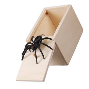 Wooden Prank Spider Scare Box  Joke